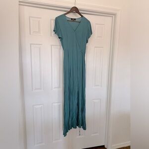 NWT Blue maxi wrap dress